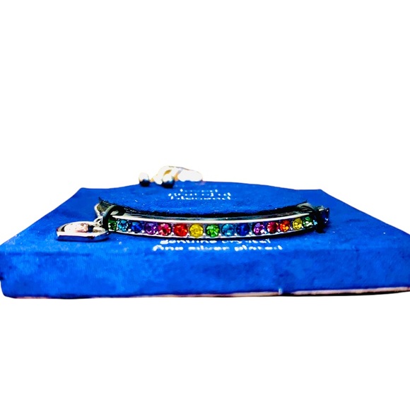 NWT: .925 silver plated, genuine rainbow crystal bracelet with bolo-style fasten - Picture 2 of 2